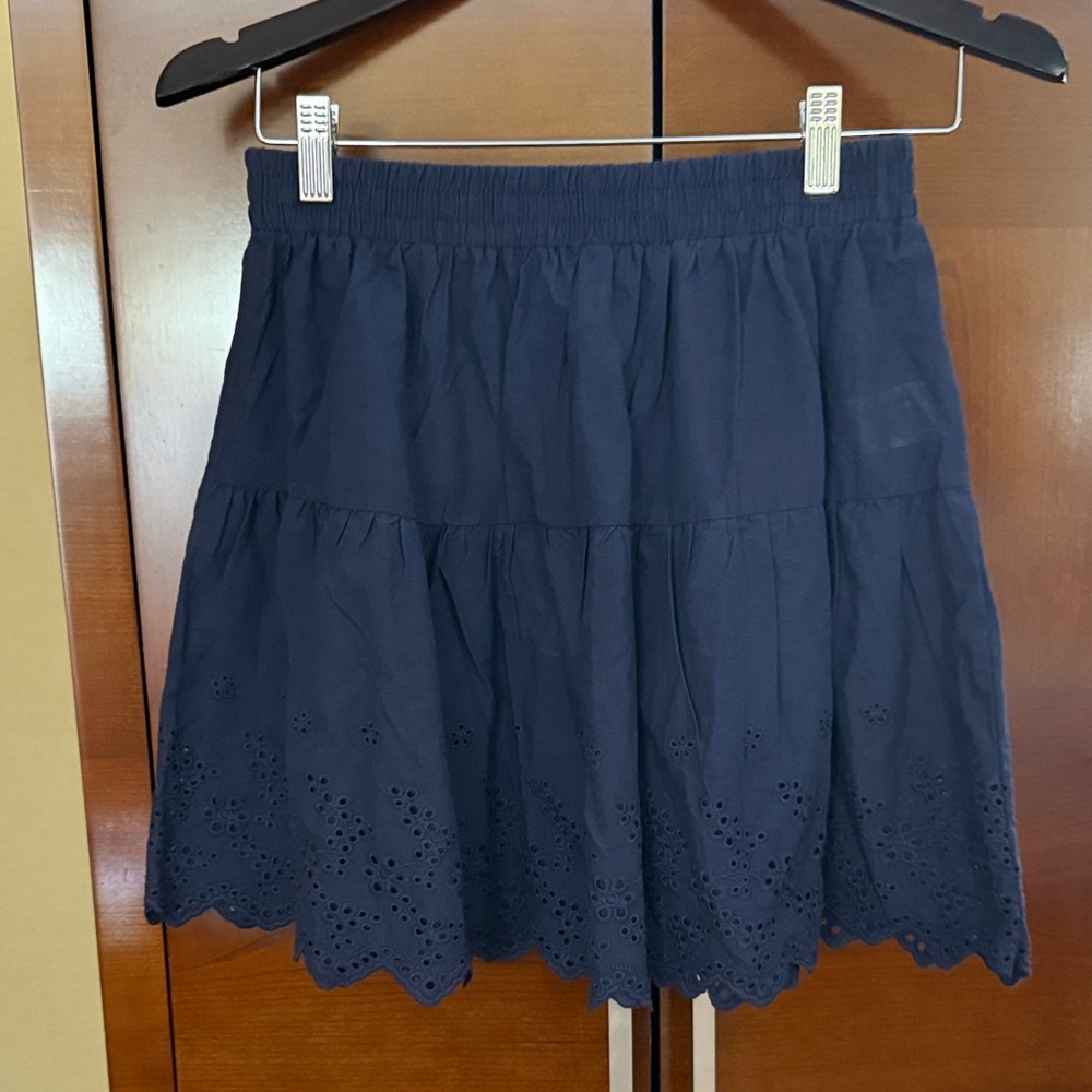 Umgee Navy Eyelet Mini Skirt